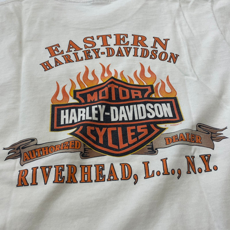 【中古品】【メンズ】 HARLEY DAVIDSON ハーレーダビッドソン 00's S/S BIG LOGO TEE 00年代 ショートスリーブ ビッグロゴ Tシャツ 半袖 トップス 145-260304-ks-06-fuz サイズ：表記サイズ無し カラー：ホワイト 万代Net店