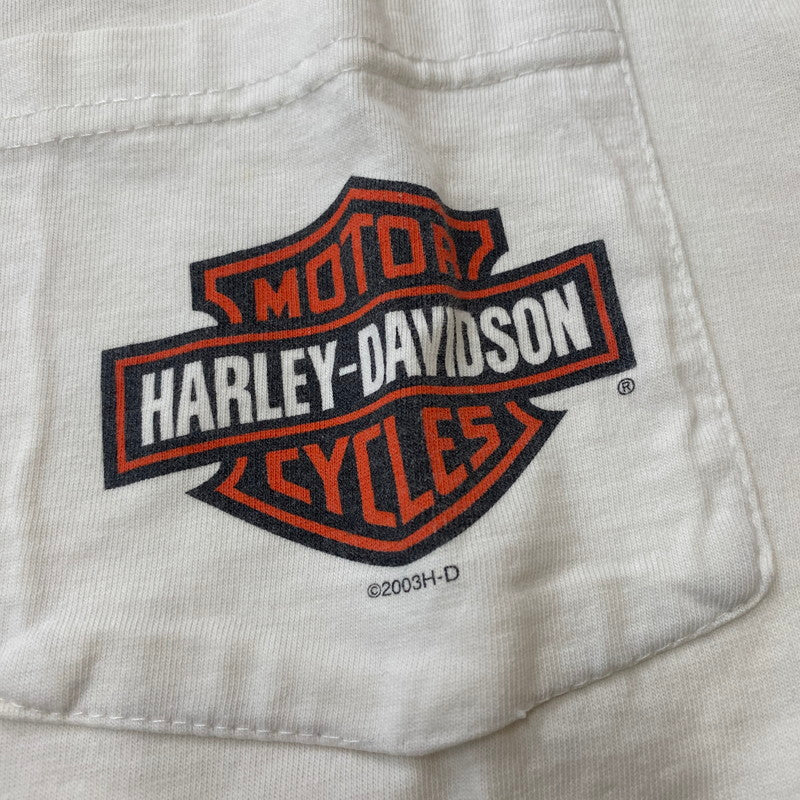【中古品】【メンズ】 HARLEY DAVIDSON ハーレーダビッドソン 00's S/S BIG LOGO TEE 00年代 ショートスリーブ ビッグロゴ Tシャツ 半袖 トップス 145-260304-ks-06-fuz サイズ：表記サイズ無し カラー：ホワイト 万代Net店