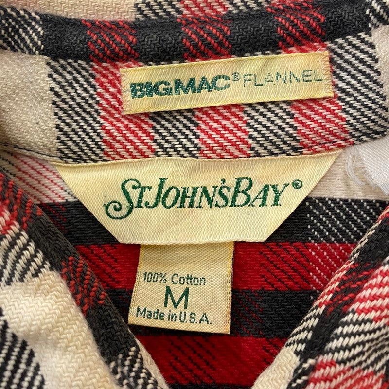 【中古品】【メンズ】 ST.JHON'S BAY セントジョンズベイ 80's BIGMAC CHECK FLANNEL SHIRT 80年代 ビッグマック チェック フランネルシャツ ヴィンテージ 長袖 トップス USA製 145-260304-ks-11-tei サイズ：M カラー：チェック 万代Net店