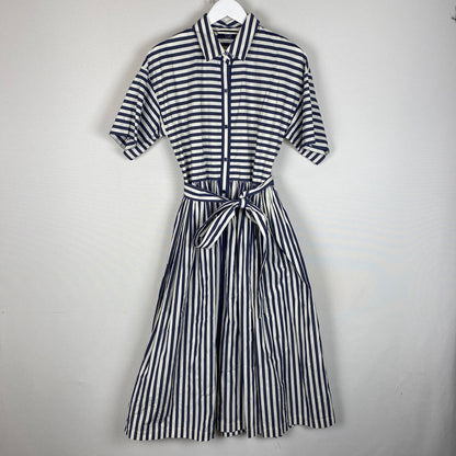 【中古品】【レディース】 Kate Spade ケイトスペード ストライプド ミディ シャツ ドレス KK858 XSI S 半袖 トップス 168-260304-ks-23-tei サイズ：M カラー：Sインク／Fクリーム 万代Net店