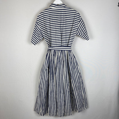 【中古品】【レディース】 Kate Spade ケイトスペード ストライプド ミディ シャツ ドレス KK858 XSI S 半袖 トップス 168-260304-ks-23-tei サイズ：M カラー：Sインク／Fクリーム 万代Net店