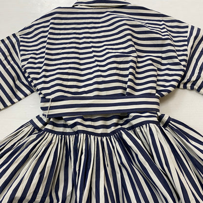 【中古品】【レディース】 Kate Spade ケイトスペード ストライプド ミディ シャツ ドレス KK858 XSI S 半袖 トップス 168-260304-ks-23-tei サイズ：M カラー：Sインク／Fクリーム 万代Net店