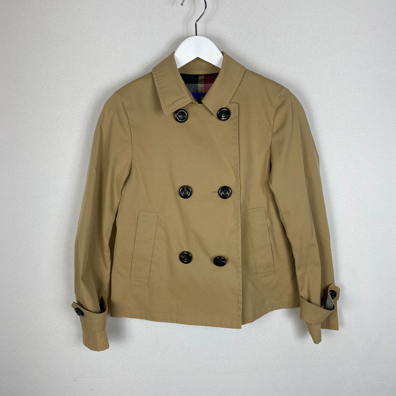 【中古品】【レディース】 BLUE LABEL CRESTBRIDGE ブルーレーベル・クレストブリッジ SHORT TRENCH COAT 55F24-735-40 ショートトレンチコート ライトアウター 168-260304-ks-24-tei サイズ：38 カラー：ベージュ 万代Net店