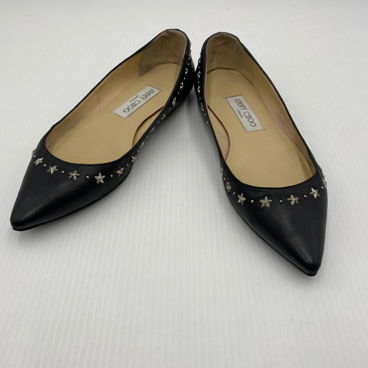 【現状渡し品】【レディース】 JIMMY CHOO ジミーチュウ FLAT SHOES フラット シューズ 靴 167-260819-sa-18-teih サイズ：36 カラー：ブラック 万代Net店