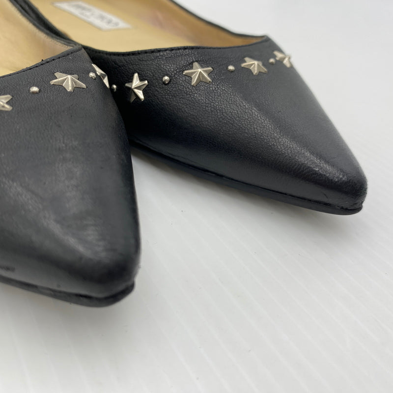 【現状渡し品】【レディース】 JIMMY CHOO ジミーチュウ FLAT SHOES フラット シューズ 靴 167-260819-sa-18-teih サイズ：36 カラー：ブラック 万代Net店