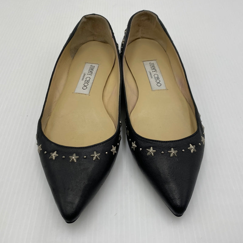 【現状渡し品】【レディース】 JIMMY CHOO ジミーチュウ FLAT SHOES フラット シューズ 靴 167-260819-sa-18-teih サイズ：36 カラー：ブラック 万代Net店