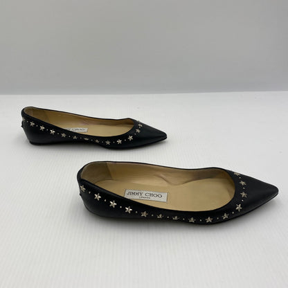 【現状渡し品】【レディース】 JIMMY CHOO ジミーチュウ FLAT SHOES フラット シューズ 靴 167-260819-sa-18-teih サイズ：36 カラー：ブラック 万代Net店