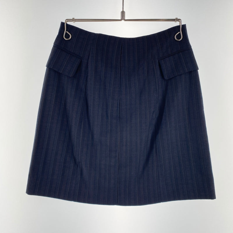 【中古品】【レディース】 ACNE STUDIOS アクネストゥディオズ AF0097ネイビー ピンストライプ ボタンダウン ミニスカート 171-260810-nm-53-tei サイズ：34 カラー：ネイビー系 万代Net店