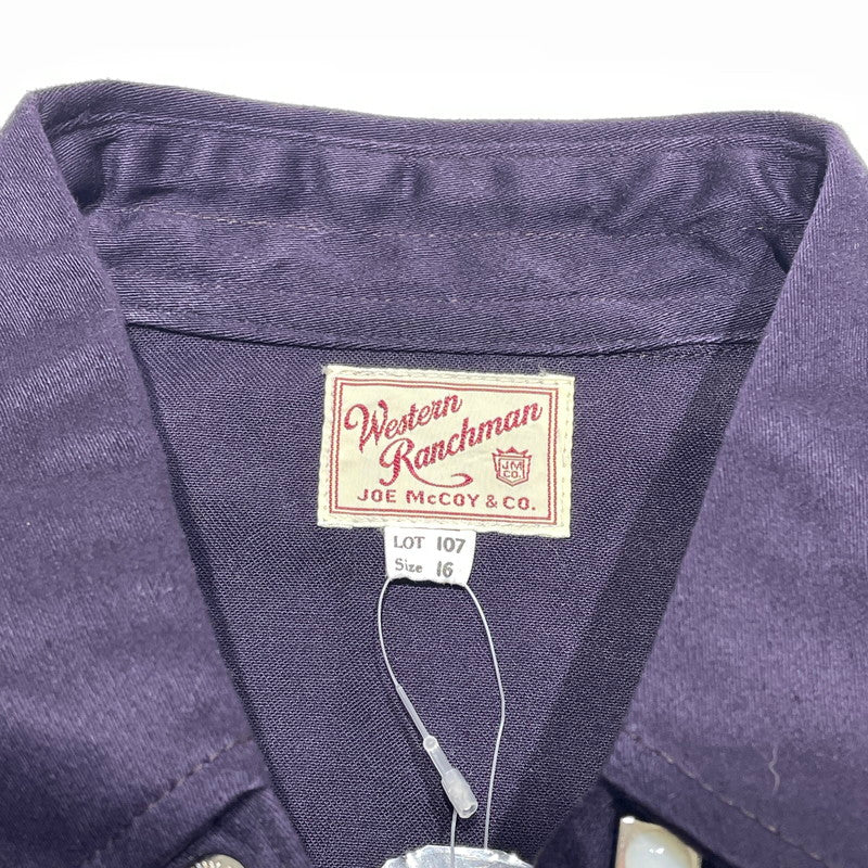 【中古品】【メンズ】 JOE MCCOY ジョーマッコイ LOT107 WESTERN SHIRT ウエスタンシャツ 145-260818-nm-82-tei サイズ：16 カラー：パープル 万代Net店