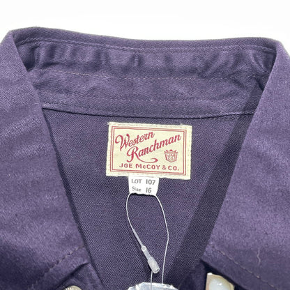 【中古品】【メンズ】 JOE MCCOY ジョーマッコイ LOT107 WESTERN SHIRT ウエスタンシャツ 145-260818-nm-82-tei サイズ：16 カラー：パープル 万代Net店