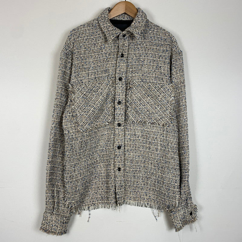 【中古品】【メンズ】 GEN_DAI ゲンダイ TWEED L/S SHIRT ツイード ロングスリーブ シャツ トップス 長袖 147-260304-ko-09-tei カラー：ベージュ系 万代Net店