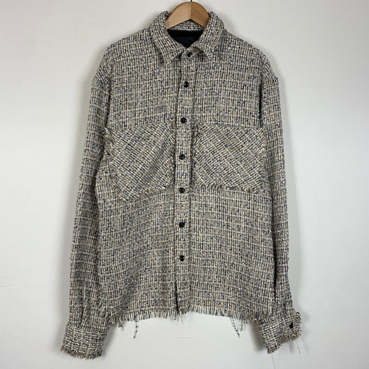 【中古品】【メンズ】 GEN_DAI ゲンダイ TWEED L/S SHIRT ツイード ロングスリーブ シャツ トップス 長袖 147-260304-ko-09-tei カラー：ベージュ系 万代Net店