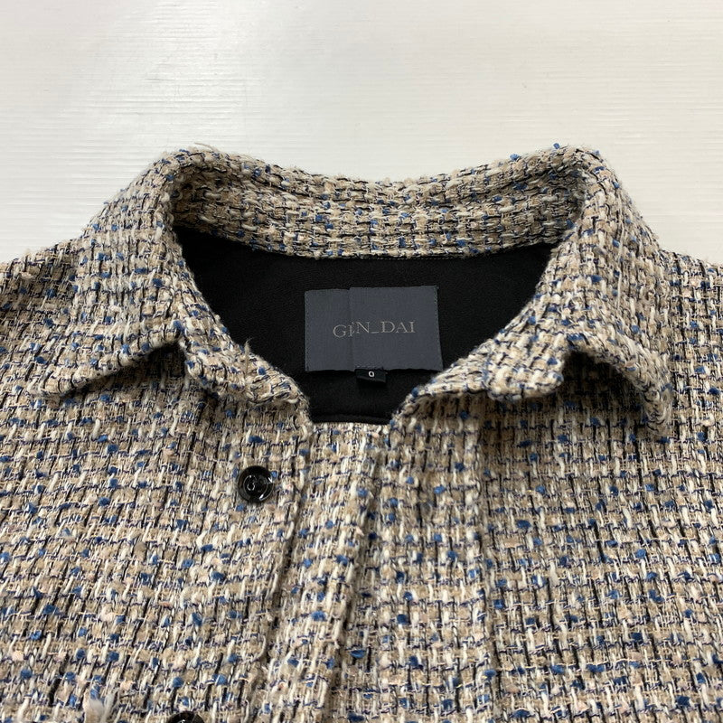 【中古品】【メンズ】 GEN_DAI ゲンダイ TWEED L/S SHIRT ツイード ロングスリーブ シャツ トップス 長袖 147-260304-ko-09-tei カラー：ベージュ系 万代Net店