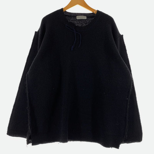 【中古品】【メンズ】 Yohji Yamamoto POUR HOMME ヨウジヤマモトプールオム UNFINISHED KNIT SWEATER HJ-K11-196 アンフィニッシュ ニット セーター トップス アルパカ混ニット ラウンドネック 140-260306-ko-11-tei サイズ：3 カラー：ブラック 万代Net店