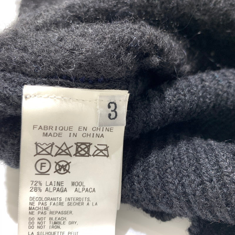 【中古品】【メンズ】 Yohji Yamamoto POUR HOMME ヨウジヤマモトプールオム UNFINISHED KNIT SWEATER HJ-K11-196 アンフィニッシュ ニット セーター トップス アルパカ混ニット ラウンドネック 140-260306-ko-11-tei サイズ：3 カラー：ブラック 万代Net店