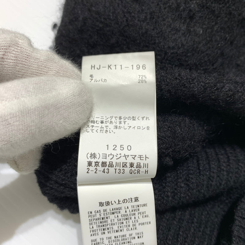 【中古品】【メンズ】 Yohji Yamamoto POUR HOMME ヨウジヤマモトプールオム UNFINISHED KNIT SWEATER HJ-K11-196 アンフィニッシュ ニット セーター トップス アルパカ混ニット ラウンドネック 140-260306-ko-11-tei サイズ：3 カラー：ブラック 万代Net店