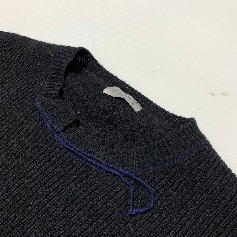 【中古品】【メンズ】 Yohji Yamamoto POUR HOMME ヨウジヤマモトプールオム UNFINISHED KNIT SWEATER HJ-K11-196 アンフィニッシュ ニット セーター トップス アルパカ混ニット ラウンドネック 140-260306-ko-11-tei サイズ：3 カラー：ブラック 万代Net店