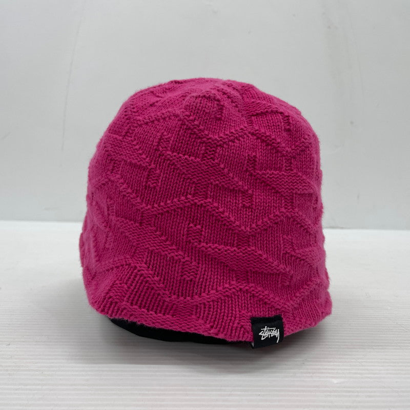 【中古品】【メンズ】 STUSSY ステューシー STRAND SKULL CAP 1321116 ストランド スカルキャップ 帽子 ニット帽 ビーニー 185-261014-yo-35-teih サイズ：F カラー：ピンク 万代Net店