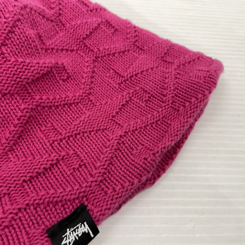 【中古品】【メンズ】 STUSSY ステューシー STRAND SKULL CAP 1321116 ストランド スカルキャップ 帽子 ニット帽 ビーニー 185-261014-yo-35-teih サイズ：F カラー：ピンク 万代Net店
