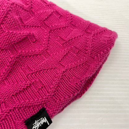 【中古品】【メンズ】 STUSSY ステューシー STRAND SKULL CAP 1321116 ストランド スカルキャップ 帽子 ニット帽 ビーニー 185-261014-yo-35-teih サイズ：F カラー：ピンク 万代Net店