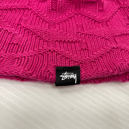【中古品】【メンズ】 STUSSY ステューシー STRAND SKULL CAP 1321116 ストランド スカルキャップ 帽子 ニット帽 ビーニー 185-261014-yo-35-teih サイズ：F カラー：ピンク 万代Net店