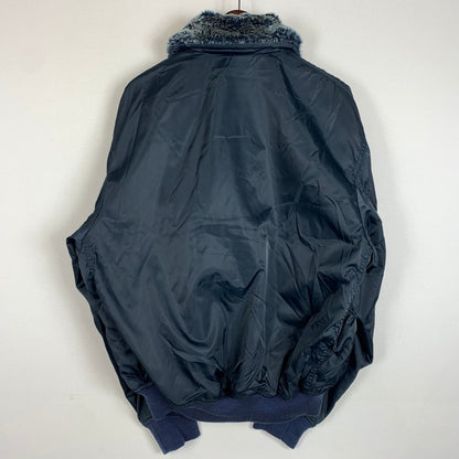 【中古品】【メンズ】 BOSS ボス NYLON FUR JACKET ナイロン ファー ジャケット ライトアウター 145-260306-ko-05-tei サイズ：不明 カラー：ネイビー 万代Net店
