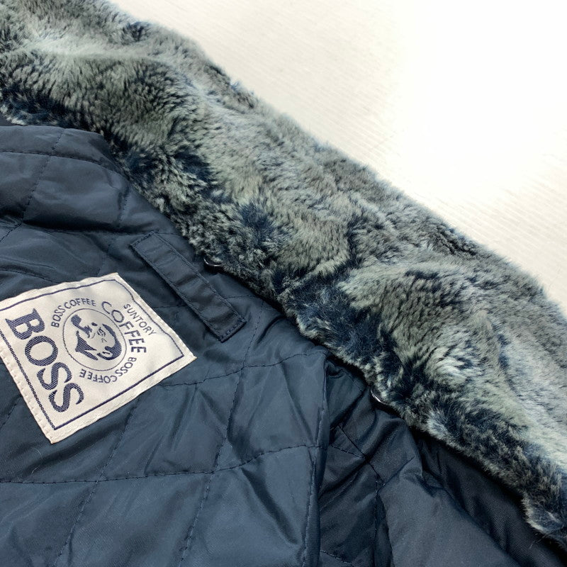 【中古品】【メンズ】 BOSS ボス NYLON FUR JACKET ナイロン ファー ジャケット ライトアウター 145-260306-ko-05-tei サイズ：不明 カラー：ネイビー 万代Net店