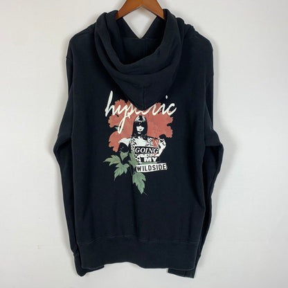 【中古品】【メンズ】 WILDSIDE ワイルドサイド × HYSTERIC GLAMOUR ヒステリックグラマー 別注 コラボ PEONY PUNK HOODIE SE-T23-033 ピオニー パンク フーディ トップス プルオーバーパーカー 140-260304-ko-08-fuzh サイズ：3 カラー：ブラック 万代Net店