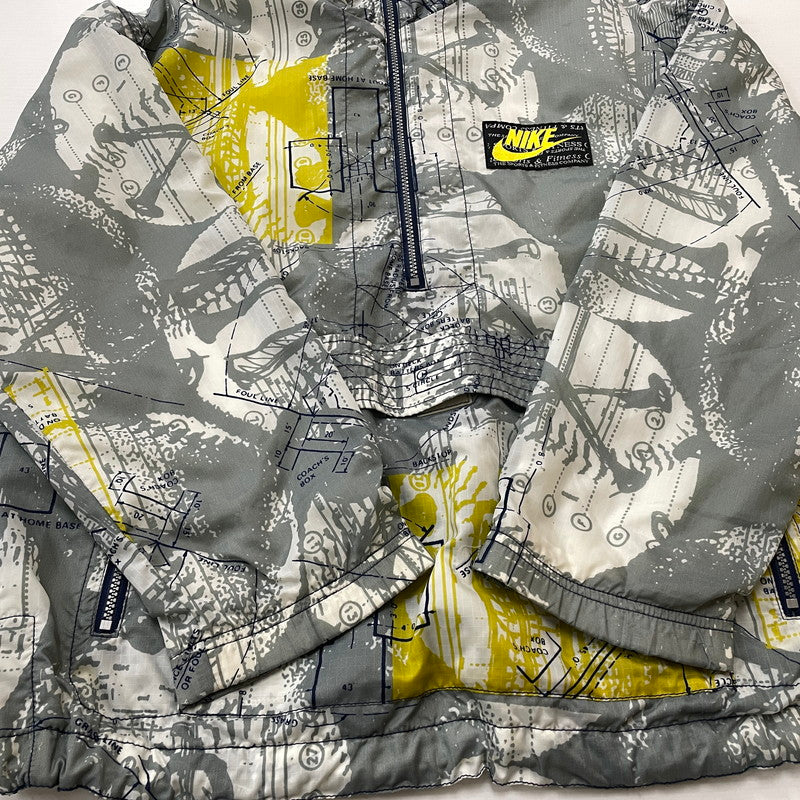 【現状渡し品】【メンズ】 NIKE ナイキ 90's HALF ZIP NYLON JACKET H40408YNG 90年代 ハーフ ジップ ナイロン ジャケット アウター 148-260801-sa-03-tei サイズ：S カラー：総柄 万代Net店