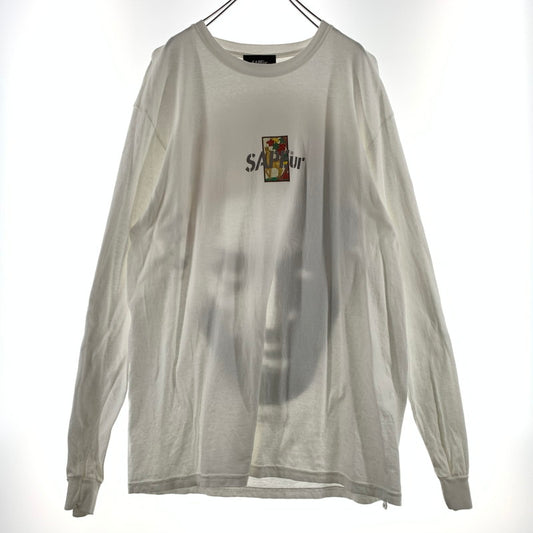 【中古品】【メンズ】 SAPEur サプール HANAFUDA RODMAN TEE ハナフダ ロッドマン Tシャツ 長袖 トップス 花札 142-260306-ko-09-tei サイズ：L カラー：ホワイト 万代Net店
