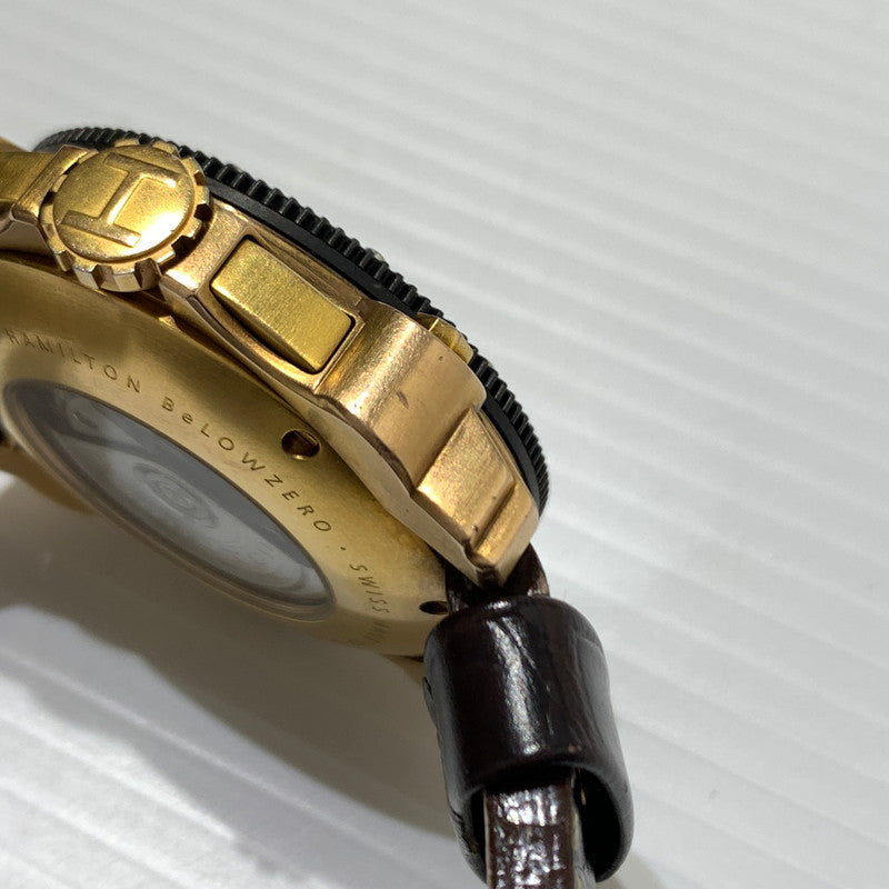 【中古品】【メンズ】 HAMILTON ハミルトン KHAKI BELOW ZERO AUTO H786460 カーキ ビロウ ゼロ クロノグラフ デイデイト 腕時計 自動巻き 197-260310-ko-28-tei カラー：ブラック 万代Net店