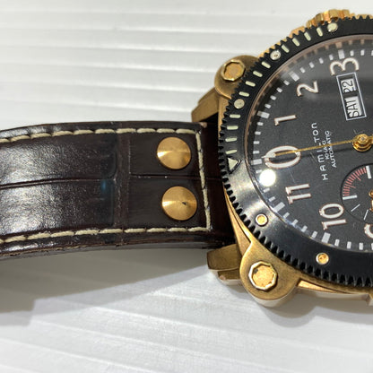 【中古品】【メンズ】 HAMILTON ハミルトン KHAKI BELOW ZERO AUTO H786460 カーキ ビロウ ゼロ クロノグラフ デイデイト 腕時計 自動巻き 197-260310-ko-28-tei カラー：ブラック 万代Net店