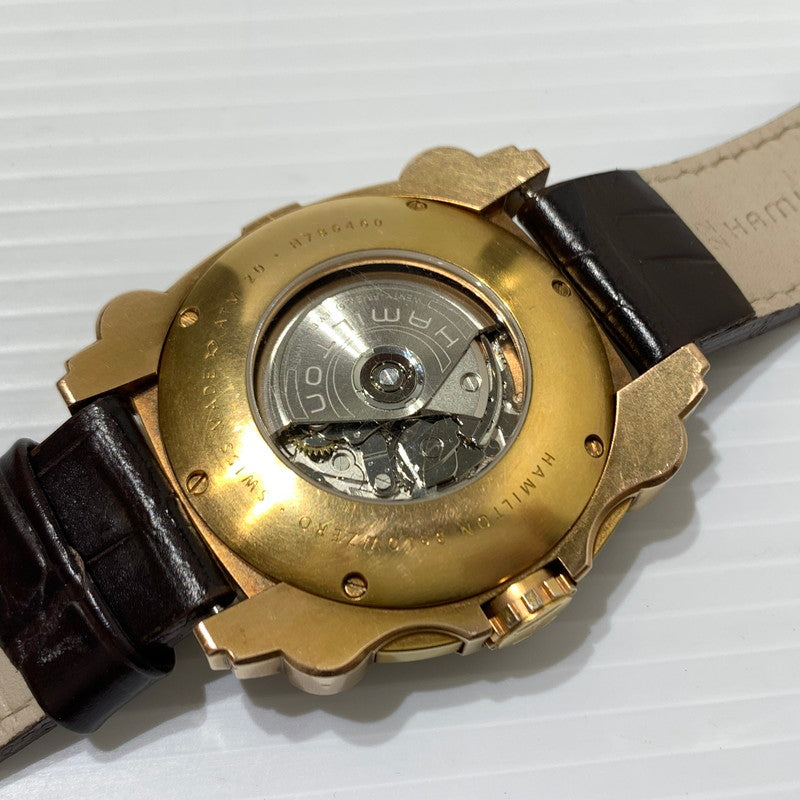 【中古品】【メンズ】 HAMILTON ハミルトン KHAKI BELOW ZERO AUTO H786460 カーキ ビロウ ゼロ クロノグラフ デイデイト 腕時計 自動巻き 197-260310-ko-28-tei カラー：ブラック 万代Net店