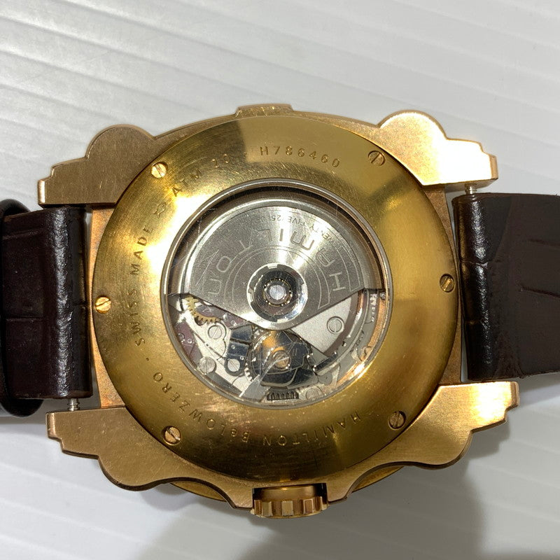 【中古品】【メンズ】 HAMILTON ハミルトン KHAKI BELOW ZERO AUTO H786460 カーキ ビロウ ゼロ クロノグラフ デイデイト 腕時計 自動巻き 197-260310-ko-28-tei カラー：ブラック 万代Net店