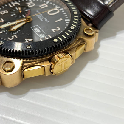 【中古品】【メンズ】 HAMILTON ハミルトン KHAKI BELOW ZERO AUTO H786460 カーキ ビロウ ゼロ クロノグラフ デイデイト 腕時計 自動巻き 197-260310-ko-28-tei カラー：ブラック 万代Net店