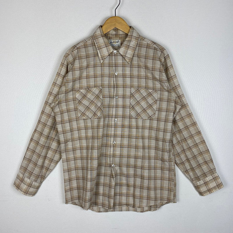 【中古品】【メンズ】 BELLCRAFT ベルクラフト 70～80's L/S SHIRT VINTAGE 70～80年代 ロングスリーブ シャツ ヴィンテージ 長袖 トップス 145-260306-ks-10-tei サイズ：M カラー：CHECK 万代Net店