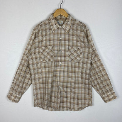 【中古品】【メンズ】 BELLCRAFT ベルクラフト 70～80's L/S SHIRT VINTAGE 70～80年代 ロングスリーブ シャツ ヴィンテージ 長袖 トップス 145-260306-ks-10-tei サイズ：M カラー：CHECK 万代Net店