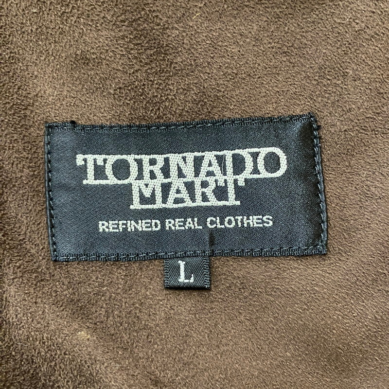 【中古品】【メンズ】 TORNADO MART トルネードマート FAKE LEATHER MOUTON COAT TBL-1529-2 フェイク レザー ムートン コート アウター 147-260306-ks-03-tei サイズ：L カラー：ブラウン 万代Net店