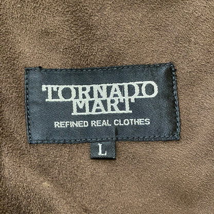 【中古品】【メンズ】 TORNADO MART トルネードマート FAKE LEATHER MOUTON COAT TBL-1529-2 フェイク レザー ムートン コート アウター 147-260306-ks-03-tei サイズ：L カラー：ブラウン 万代Net店