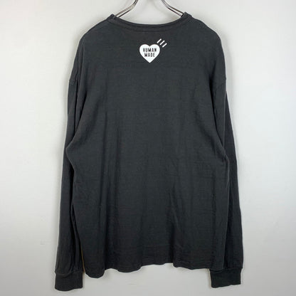 【中古品】【メンズ】 HUMANMADE ヒューマンメイド 24AW GRAPHIC L/S T-SHIRT HM28CS035 グラフィック ロングスリーブ Tシャツ トップス 長袖 142-260313-ko-12-tei サイズ：XXL カラー：ブラック 万代Net店
