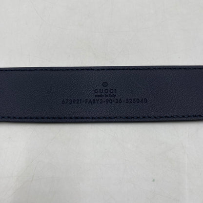 【中古品】【メンズ】 GUCCI グッチ 673921 インターロッキングG ディテール付き ベルト アクセサリー 182-260309-ks-06-tei サイズ：90 カラー：ブラック GGスプリーム キャンバス 万代Net店