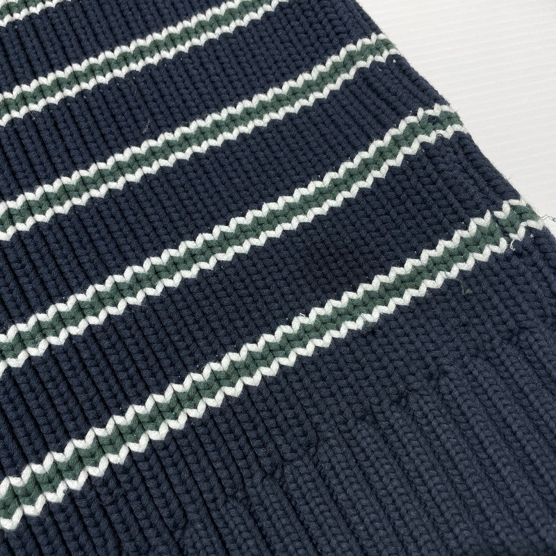 【中古品】【メンズ】 CHUNKY COTTON STRIPE SWEATER 117272 チャンキー コットン ストライプ セーター 長袖 トップス 142-260313-yo-16-fuzh サイズ：S カラー：ネイビー 万代Net店