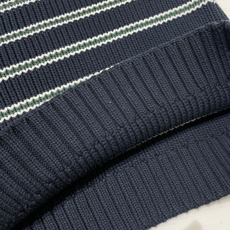 【中古品】【メンズ】 CHUNKY COTTON STRIPE SWEATER 117272 チャンキー コットン ストライプ セーター 長袖 トップス 142-260313-yo-16-fuzh サイズ：S カラー：ネイビー 万代Net店