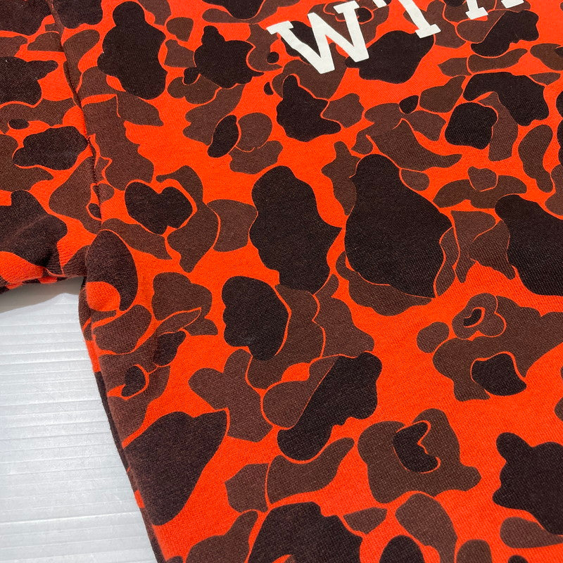 【中古品】【メンズ】 WTAPS ダブルタップス DESIGN CREWNECK COLLEGE SWEAT 182ATDT-CSM03S デザイン クルーネック カレッジ スウェット 長袖 トップス トレーナー 142-260313-yo-07-tei サイズ：01 カラー：オレンジカモ 万代Net店