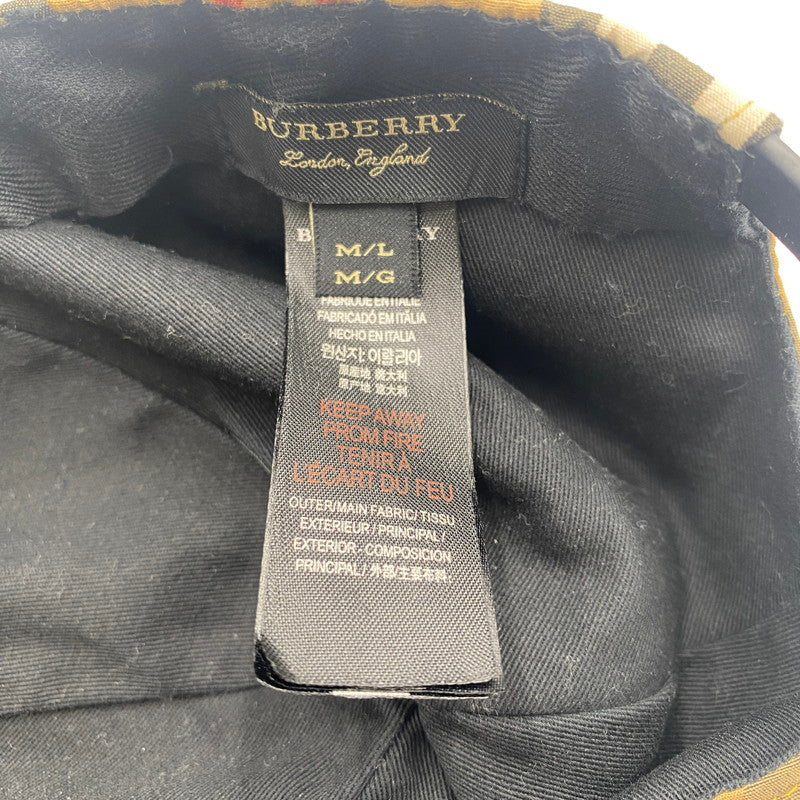 【中古品】【レディース】 BURBERRY バーバリー RAINBOW NOVA CHECK CAP レインボー ノヴァ チェック キャップ 帽子 185-260316-ks-30-tei サイズ：M/L カラー：ベージュ 万代Net店