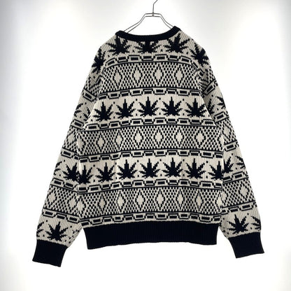【中古品】【メンズ】 APRES CREWNECK SWEATER アプレ クルーネック セーター 長袖 トップス ニット 142-260313-yo-14-fuzh サイズ：L カラー：ブラック 万代Net店