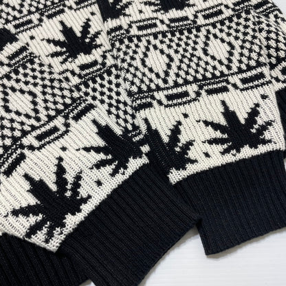 【中古品】【メンズ】 APRES CREWNECK SWEATER アプレ クルーネック セーター 長袖 トップス ニット 142-260313-yo-14-fuzh サイズ：L カラー：ブラック 万代Net店