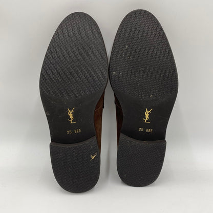 【中古品】【メンズ】 Yves Saint Laurent イヴ･サンローラン YS153 タッセルローファー 靴 フリンジ付き 162-260309-ks-08-tei サイズ：25cm カラー：ブラウン 万代Net店