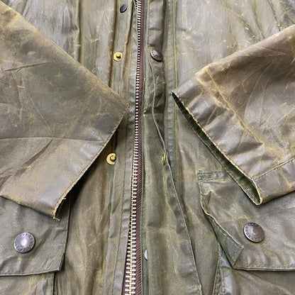 【ジャンク品】【メンズ】 BABOUR バブアー A200 BORDER 8706246 A200 ボーダー アウター オイルジャケット 141-260313-ks-06-tei サイズ：34in カラー：カーキ 万代Net店