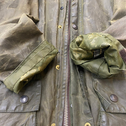 【ジャンク品】【メンズ】 BABOUR バブアー A200 BORDER 8706246 A200 ボーダー アウター オイルジャケット 141-260313-ks-06-tei サイズ：34in カラー：カーキ 万代Net店
